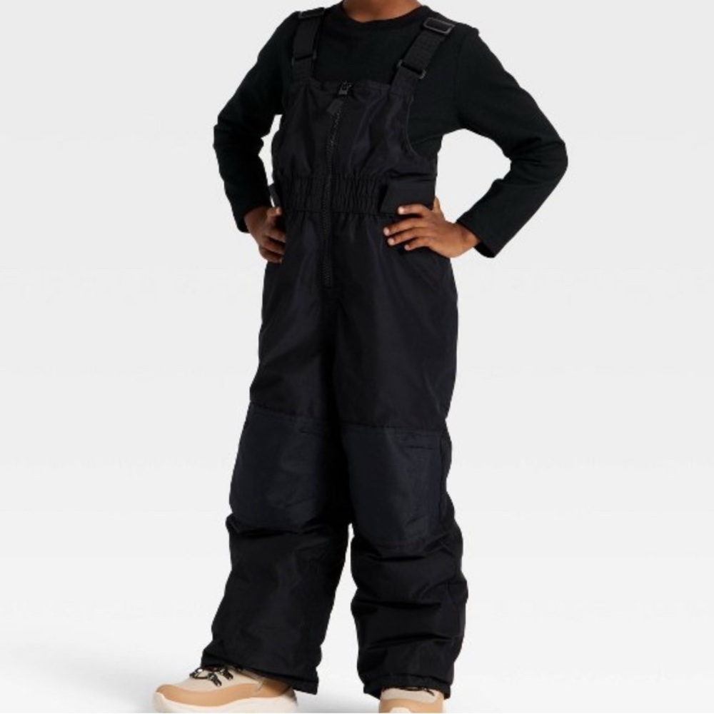 Kids Black Snow Bib Overalls